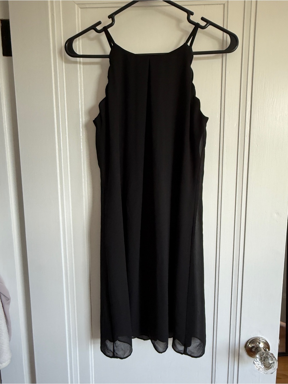 BCX Black Scallop-Edge Mini Slip Dress Size XS WORN TWICE